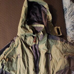 Camel Green Gray Raincoat Jacket